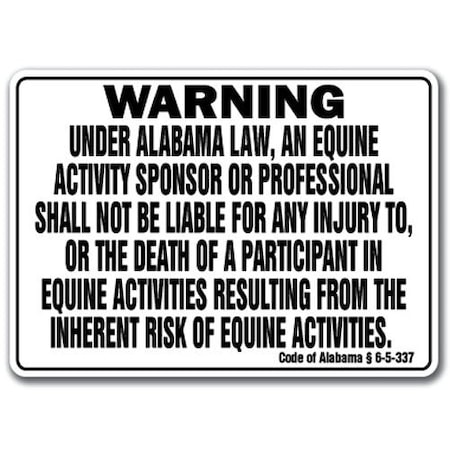 Signmission 14 in Height, 10 in Width, Plastic, 10" x 14", WS-Alabama Equine WS-Alabama Equine